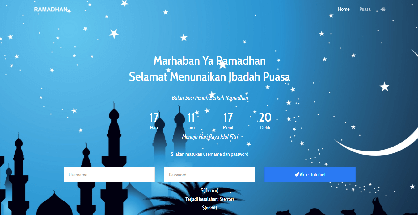 Template Login Mikrotik Ramadhan 2022 Tema Puasa